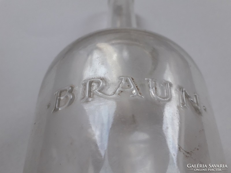 Régi BRAUN feliratos üveg italos palack 24.5 cm