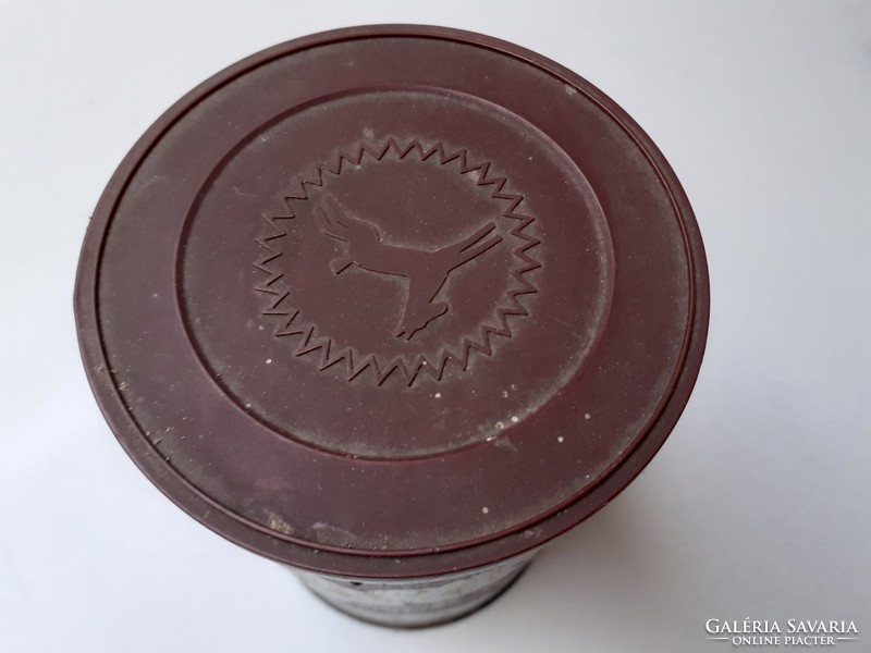 Old cocoa metal box with cocoa box packaging