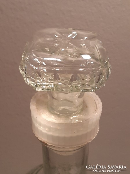 Retro Maraska likőrös üveg régi címkés italos szögletes dugós palack