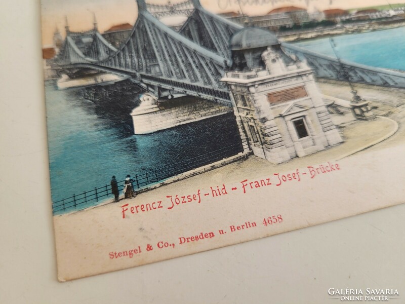 Régi Monarchia kori Stengel képeslap 1905 Ferenc József híd Budapest
