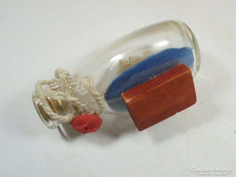Old retro patience bottle patience bottle with ship inside sealed with seal