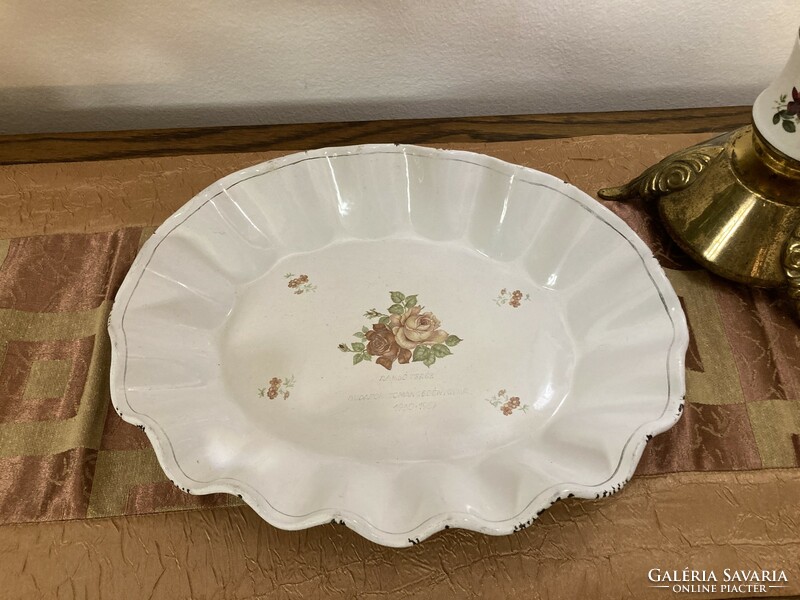 Budafoki enamel unique bowl with inscription