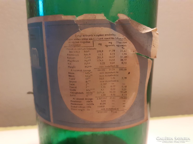 Retro Fonyódi ásványvíz csatos üveg régi címkés vizes palack