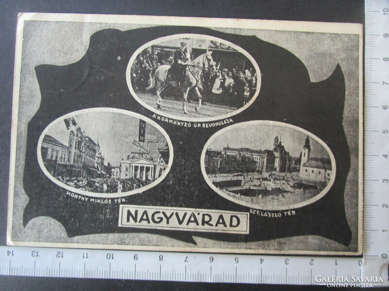 1940 Nagyvárad march Horthy tér Governor Miklós Horthy on a white horse contemporary postcard