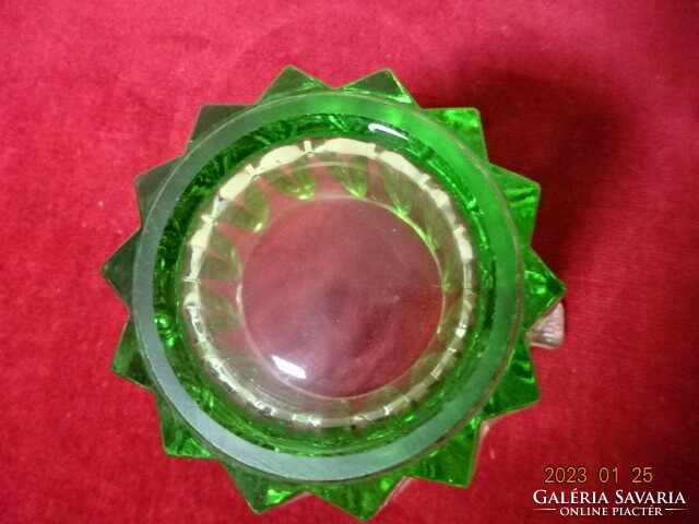 Green glass barrel, ice cube holder, height 12 cm. He has! Jokai.