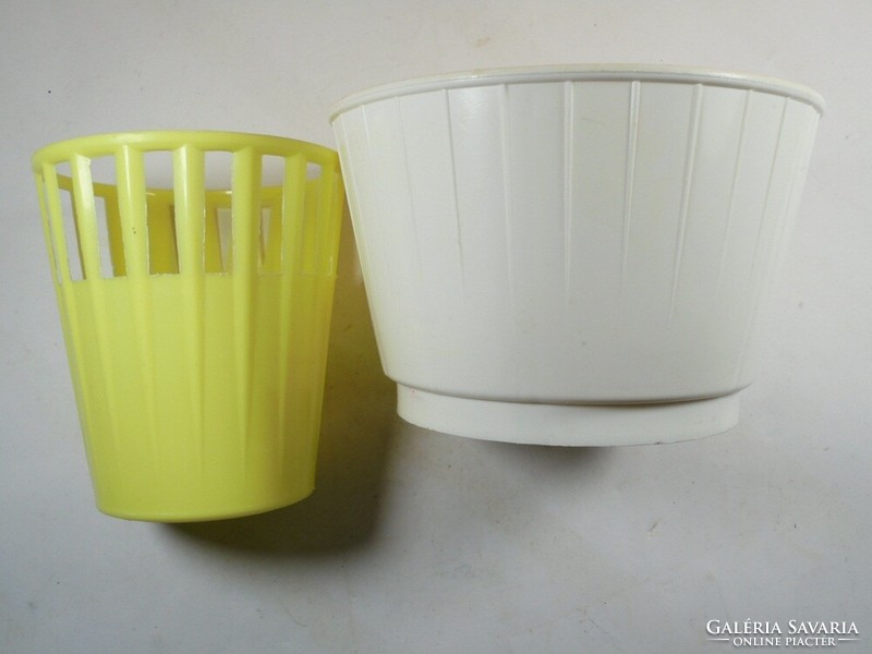 Retro régi két részes műanyag csöpögtető evőeszköz tartó tároló konyhai eszköz - kb. 1970-80-as évek