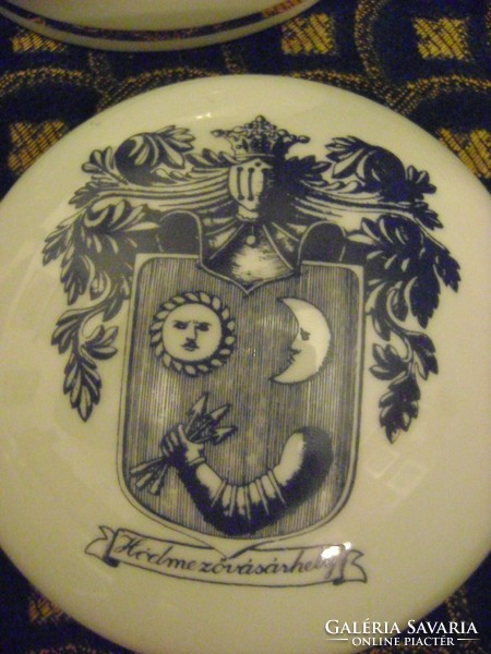 Alföldi porcelán bonbonier - Hódmezővásárhely címer és felirat dekorral - nagyobb méret
