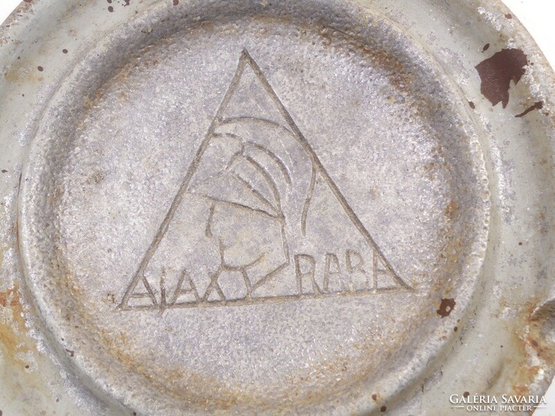 Old antique aluminum ashtray - ajax rába - machine factory soccer team souvenir-approx. From the 1930s