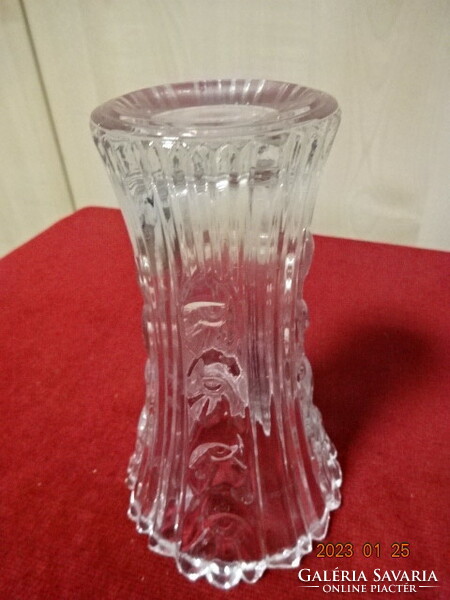 Fehér üveg váza, magassága 15 cm, felső átmérője 9 cm. Vanneki! Jókai.
