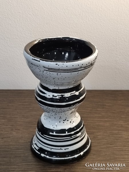 Sándor Illés industrial ceramic vase/candle holder ('70s)