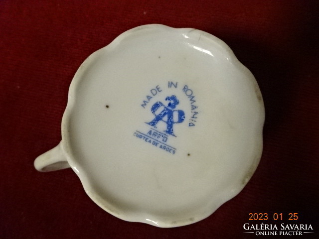 Romanian porcelain coffee cup, antique, diameter 7 cm. He has! Jokai.
