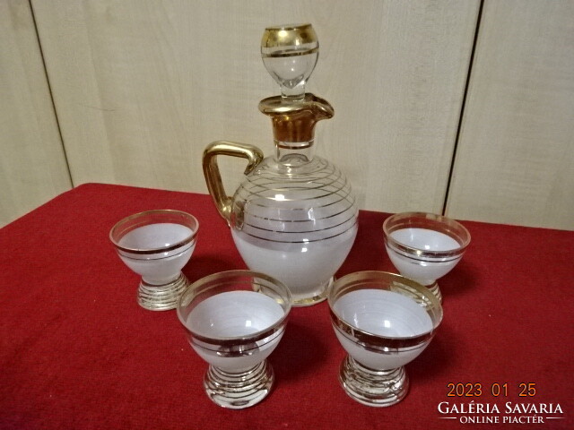 Richly gilded liqueur glass set, for four. He has! Jokai.