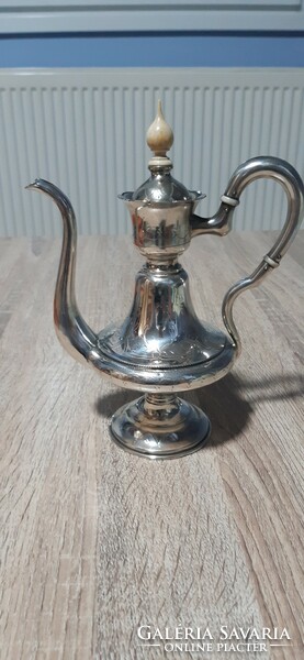 Antique silver mocha pot. Bone with cover button approx. 1880