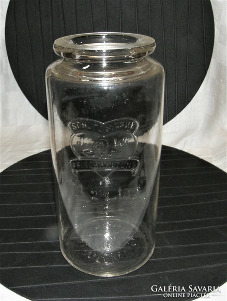 Antique schutzmarke frischhaltung embossed glass circa 1920