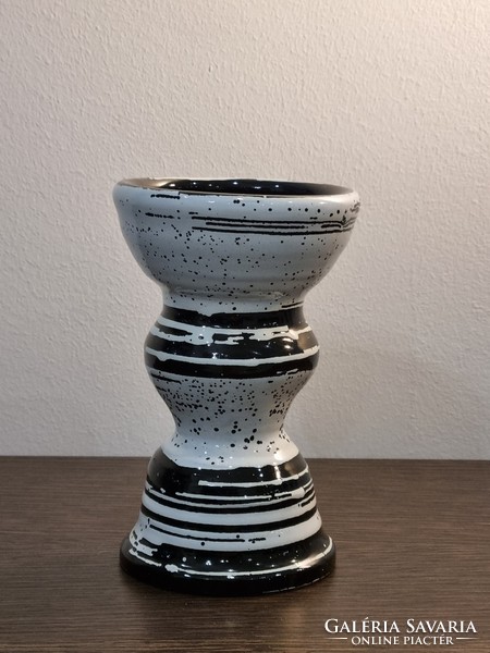 Sándor Illés industrial ceramic vase/candle holder ('70s)