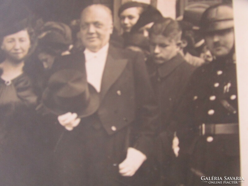 Approx. 1930 Distinguished company group photo event ball marked large photo Budapest 24 cm