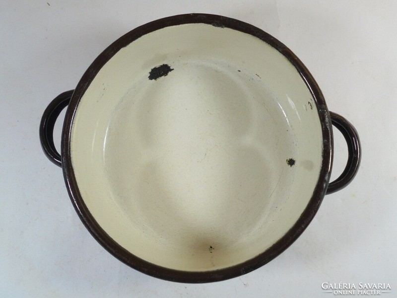 Retro enameled pot with legs - 12 cm - bonyhád bonyhád - 1950s-1970s