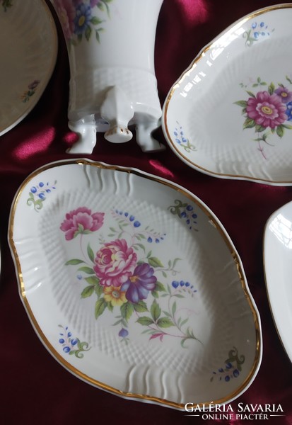 Holóháza porcelain vase, plates, 6 pcs