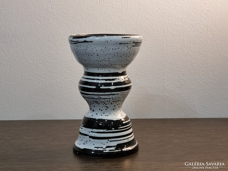 Sándor Illés industrial ceramic vase/candle holder ('70s)