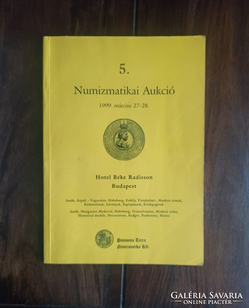 Öt darab (3 magyar + 2 külföldi) numizmatikai árverési katalogus 1994 - 2001