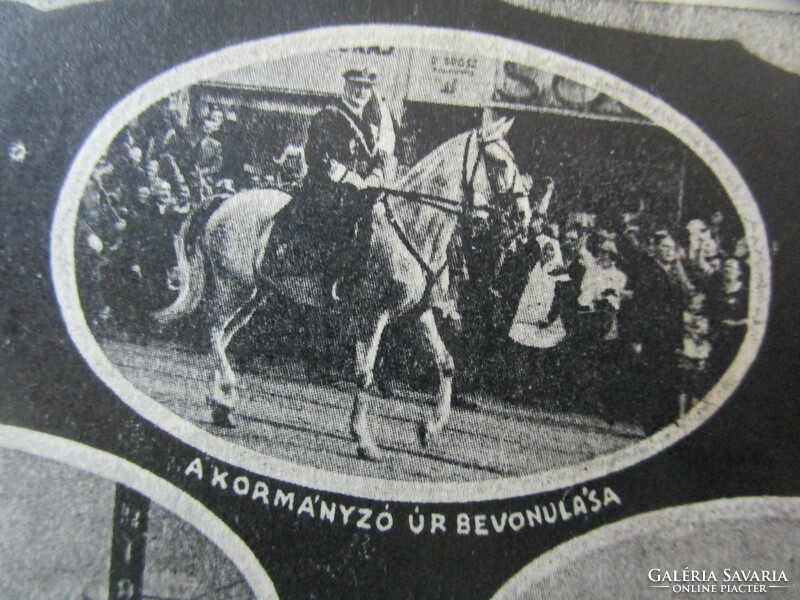 1940 NAGYVÁRAD BEVONULÁS Horthy tér Horthy Miklós kormányzó fehér lovon korabeli képeslap
