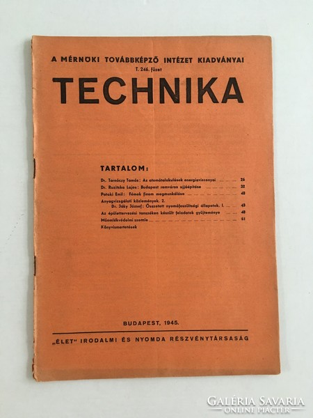 Technika - A Mérnöki Továbbképző Intézet kiadványai, 1946. 246. füzet