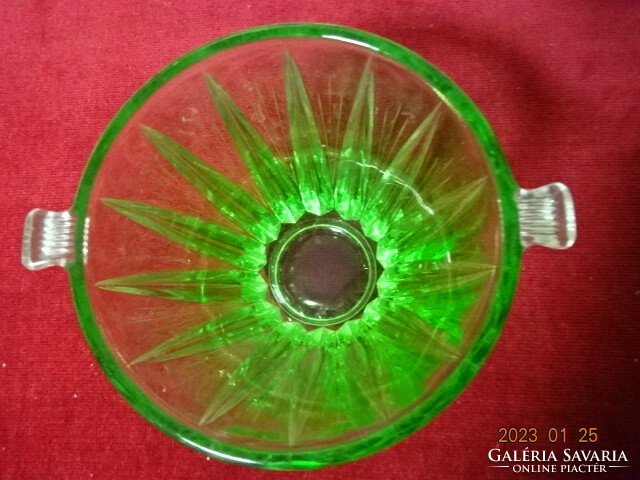 Green glass barrel, ice cube holder, height 12 cm. He has! Jokai.