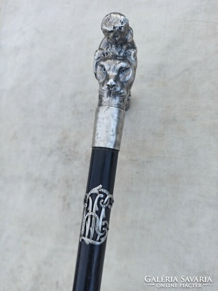 Baroque walking stick with a silver head