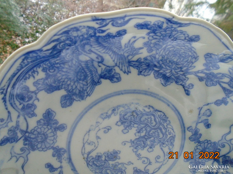 Antique Japanese plate with an interesting bird of paradise