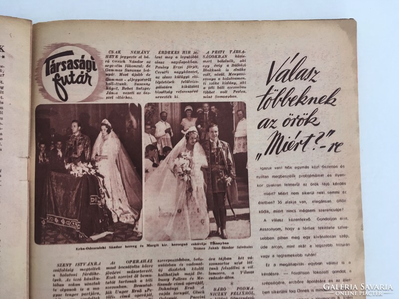 Hungarian women's magazine, September 10, 1943, Volume V, Issue 25