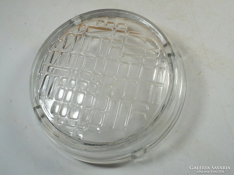 Retro old ribbed patterned glass ashtray ash ashtray tray - approx. From the 1970s and 80s