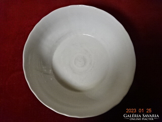 Zsolnay porcelán, antik, fehér tál, átmérője 25,5 cm. Vanneki! Jókai.