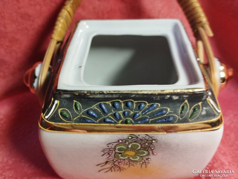 Beautiful antique Japanese porcelain sugar bowl, jewelry bowl, tobacco bowl