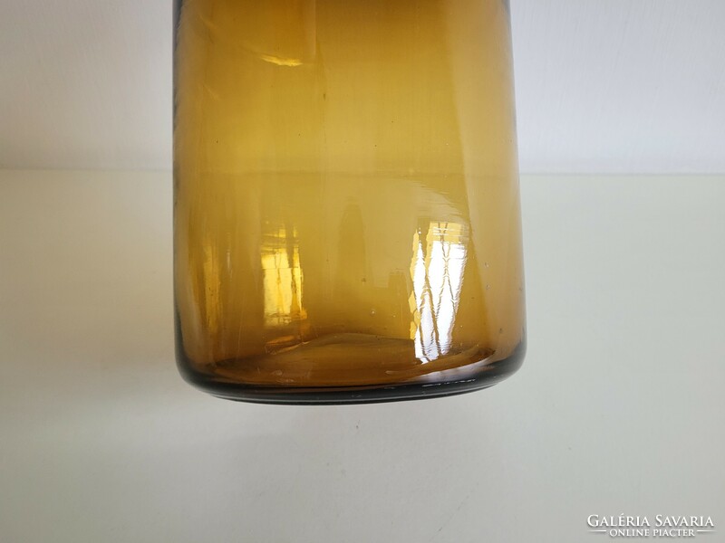 Old large size 3 liter amber colored apothecary glass apothecary glass pharmacy bottle