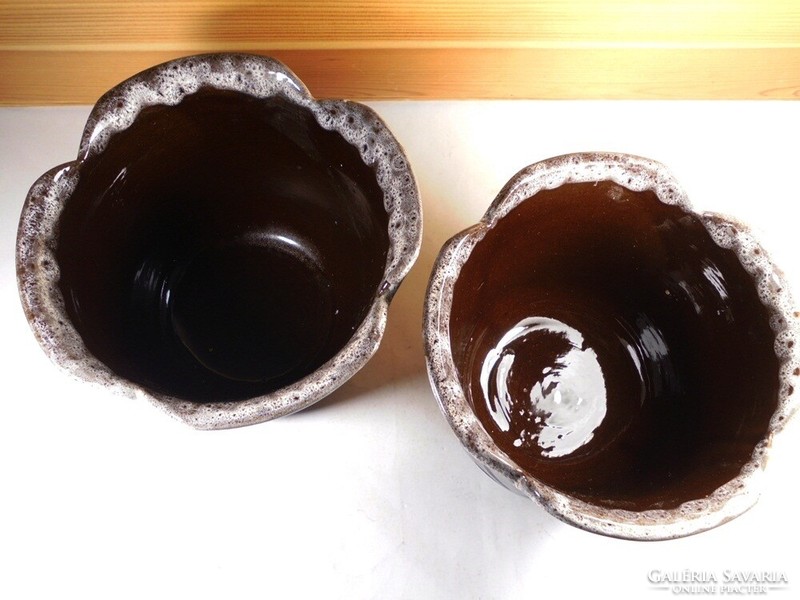 Retro ceramic bowl 13.5 cm high 2 pcs