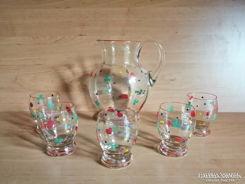 Retro bottle of lemonade drink set 1 jug 5 glasses (z-3)