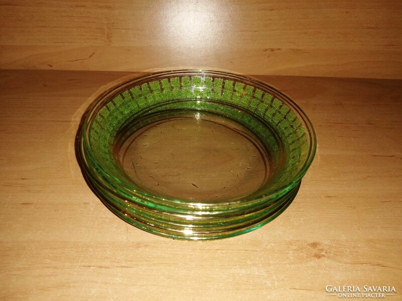 Retro üveg tányér készlet 6 db kistányér (sz)