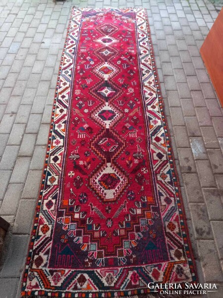 Shiraz Iranian hand-knotted running mat 300x100cm. Negotiable!