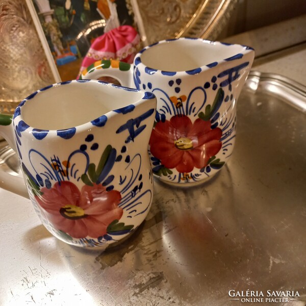 2 hand-painted ceramic spouts