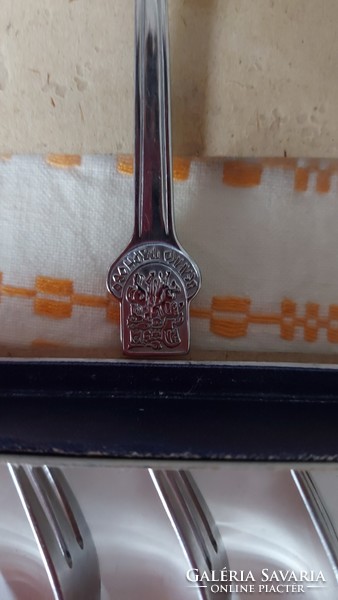 Hungarian and Russian cake fork set made of stainless metal