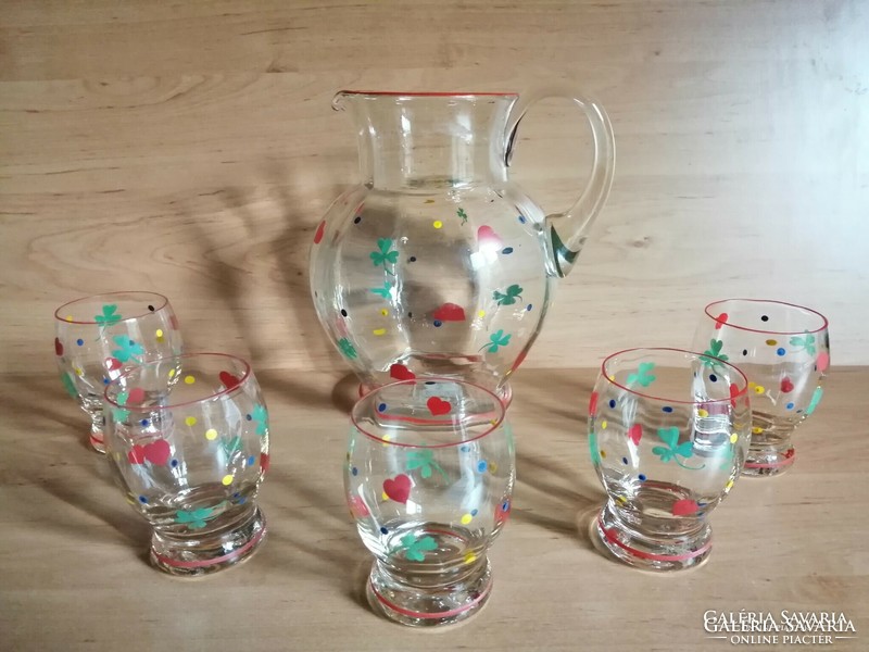 Retro bottle of lemonade drink set 1 jug 5 glasses (z-3)