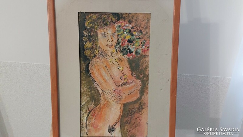 (K) g. Soldier tibor nude painting, picture 32x43 cm with frame