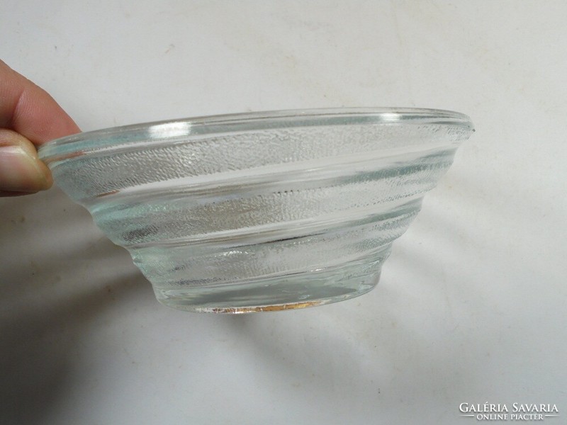 Retro old glass bowl serving compote salad bowl