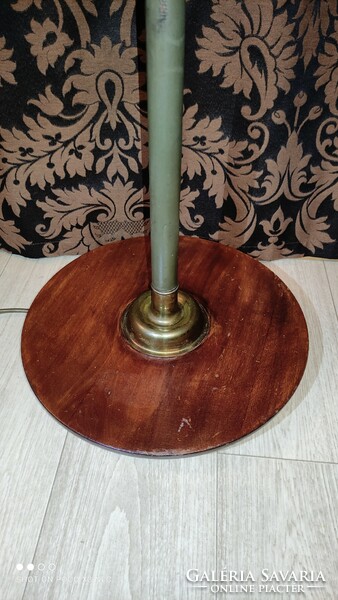 Luxury vintage zenith Scandinavian design 3-burner copper wood leather floor lamp marked original rarity