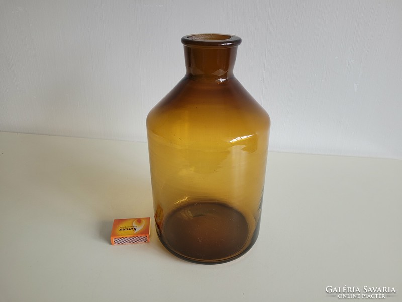 Old large size 3 liter amber colored apothecary glass apothecary glass pharmacy bottle