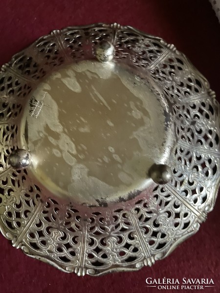 Silver-plated openwork tray