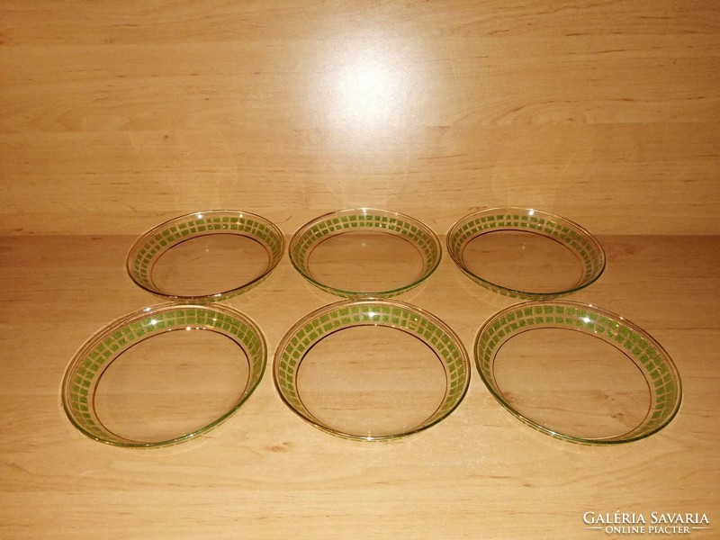 Retro glass plate set 6 small plates (size)