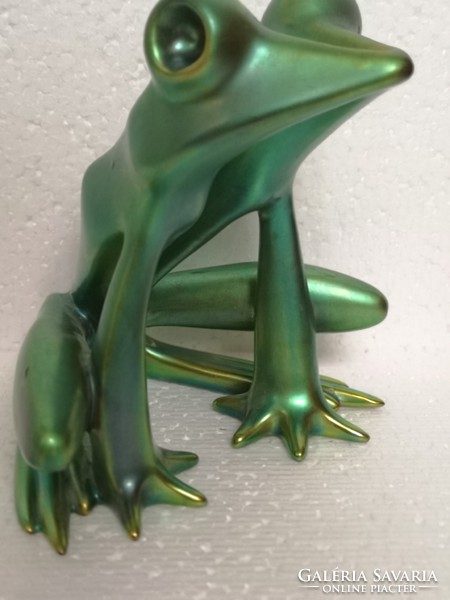 Retro midcentury Zsolnay eozin palatine judit frog
