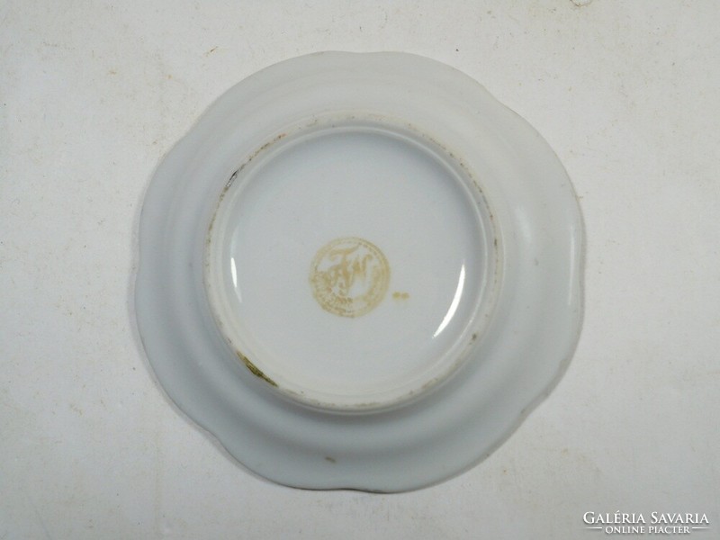 Dresden painted porcelain ornament, small plate, bowl, cup, coaster - souvenir tourist memory