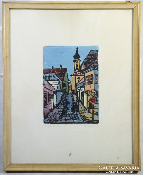 éva Gera linoleum engraving Szentendre